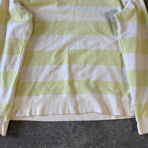 Vintage Gap Crewneck Sweater Womens L White Yellow Striped Y2K Preppy Stretch - Picture 3 of 8